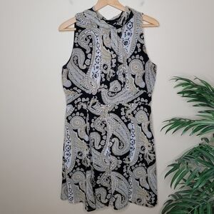 Voir Voir | Black Yellow Tan Paisley Sleeveless Dress